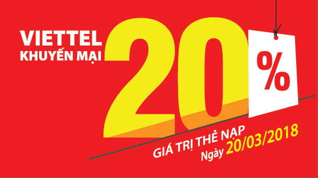 Viettel khuyến mãi 20% thẻ nạp