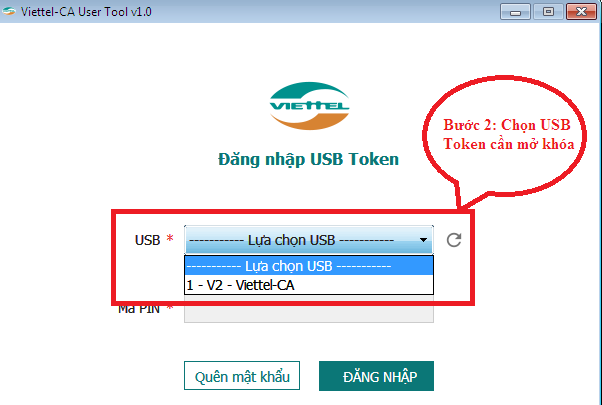 mở khóa chữ ký số Viettel