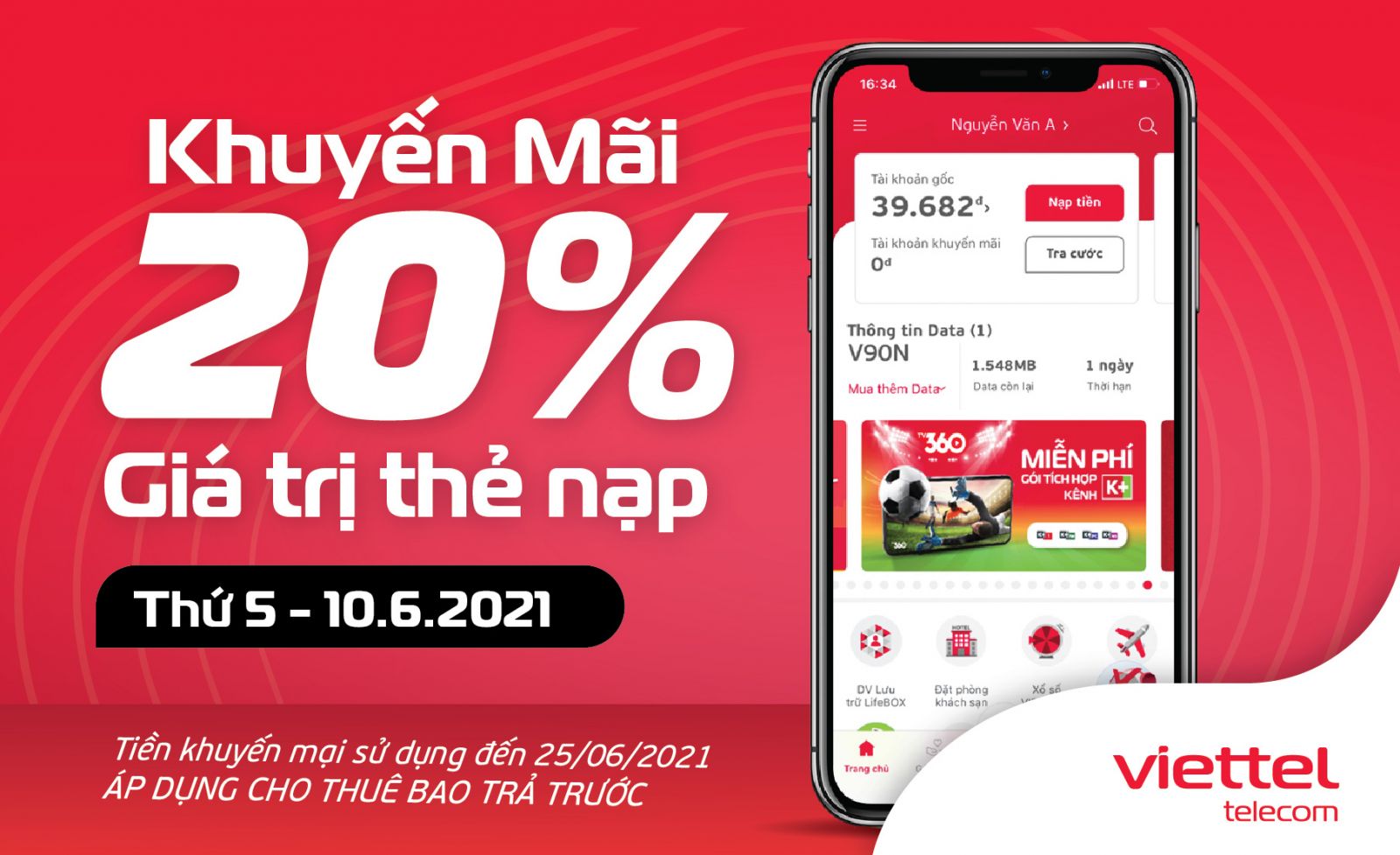 khuyến mãi thẻ nạp 10/6