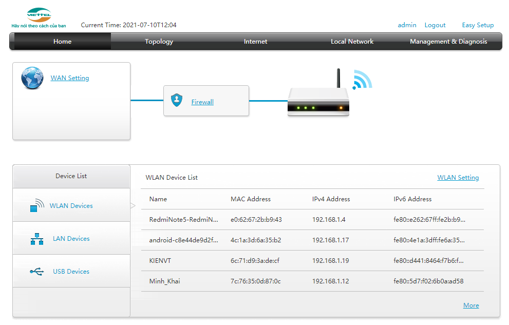 xem ai đang dùng wifi viettel