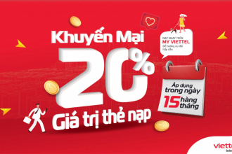 Ưu đãi đặc biệt giữa tháng, Viettel tặng bạn 20% giá trị nạp tiền cho thuê bao trả trước vào ngày 15/12/2022